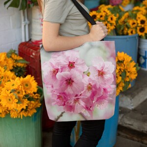 花柄トートバッグ | 自然愛好家へのギフト | 桜 | 美しいトートバッグ | フラワーキャリーオール | かわいいショルダーバッグ
