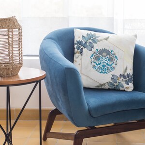 Graphic Throw Pillow | Floral Frame | Floral Accent Pillow | Decorative Pillow | Mandala Art Pillow | Floral Cushion | Sofa Pillow