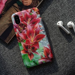 Floral iPhone Case | Aesthetic Phone Cover | Stargazer Lily Floral Phone Case | Cute iPhone Case | Minimalist iPhone Case