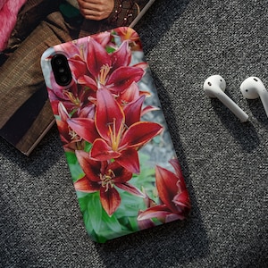 Floral iPhone Case | Aesthetic Phone Cover | Stargazer Lily Floral Phone Case | Cute iPhone Case | Minimalist iPhone Case