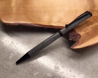 Unique gray dyed Maple hand turned wood pen