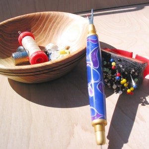 Artisan Seam & Stitch Rippe – Dual Blade Seam Ripper with Handcrafted Blue and Purple Resin Handle - Unique Gift for Quilter or Sewist