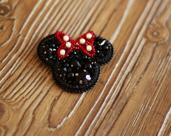 Brooch  Mickey & Mini mouse beaded brooch