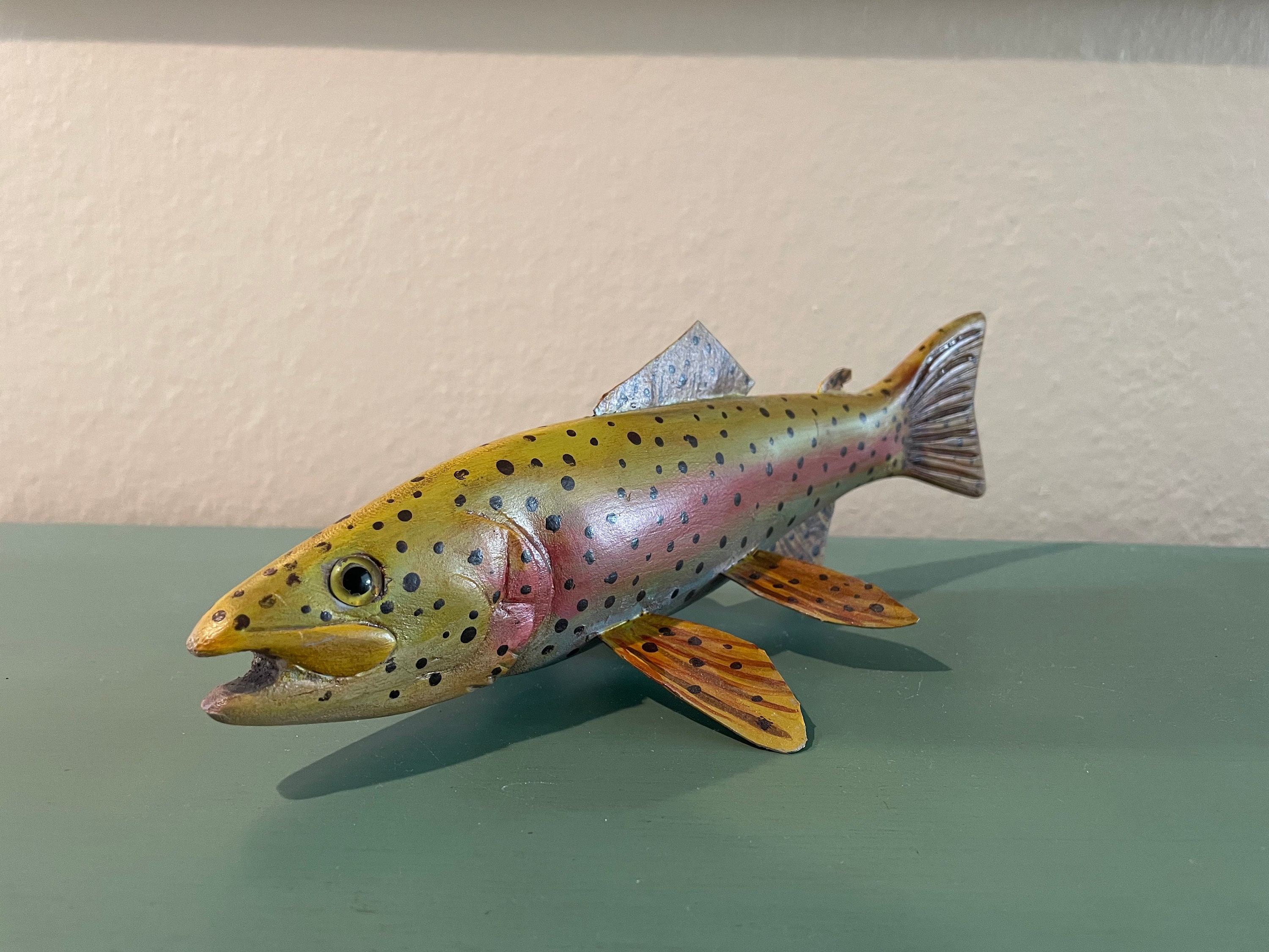 Buy Hand Carved Wooden Fish Decoy Rainbow Trout Online in India 