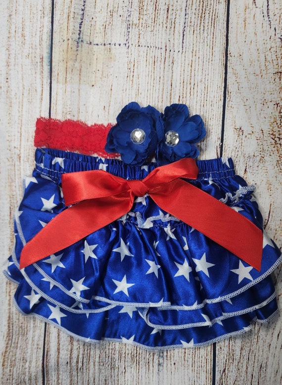Satin Red and Blue Baby Girl Bloomer 1st Birthday Outfit Etsy