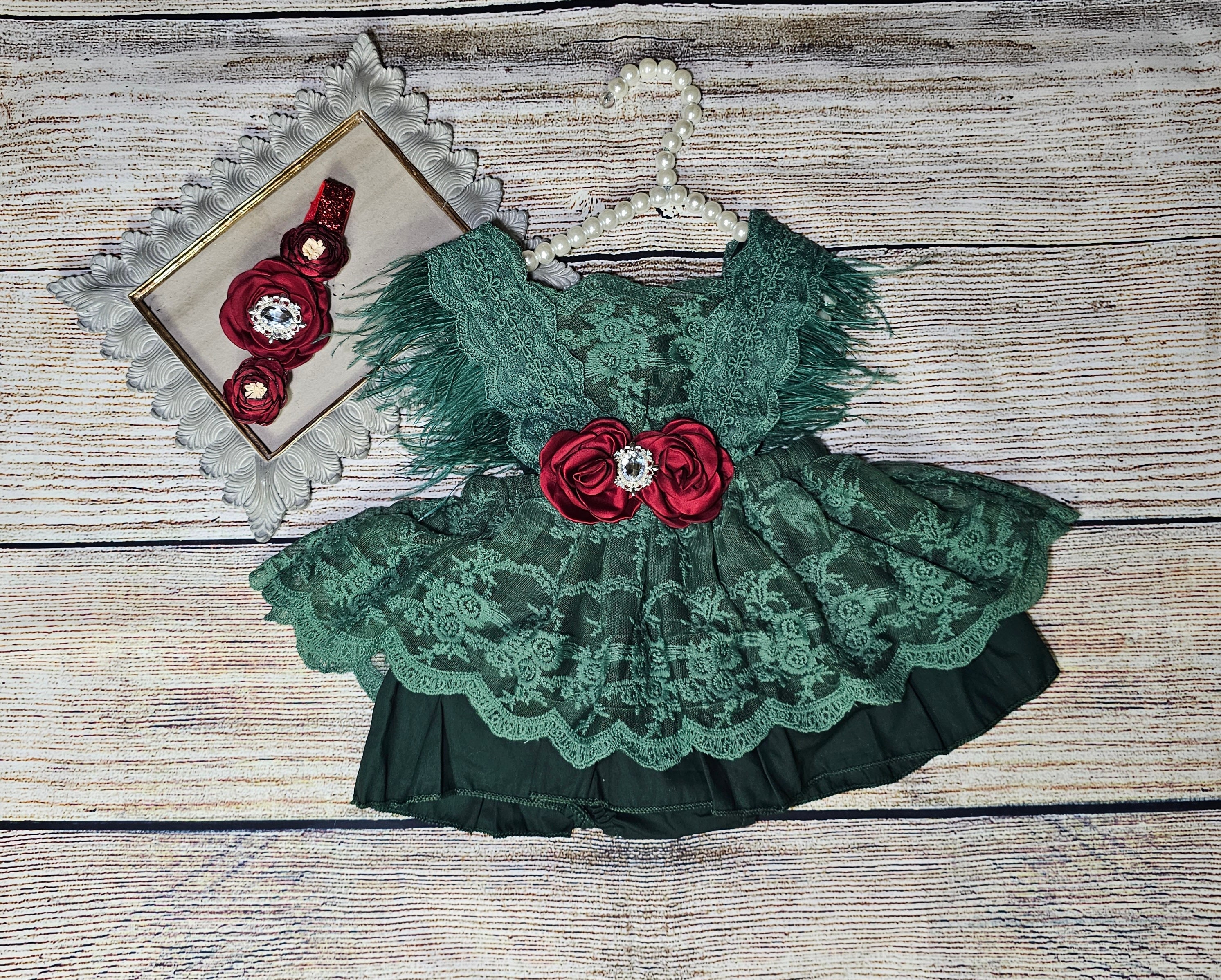 emerald green dress 3-6 months Matilda Christmas girl dress emerald 3 years main image 0