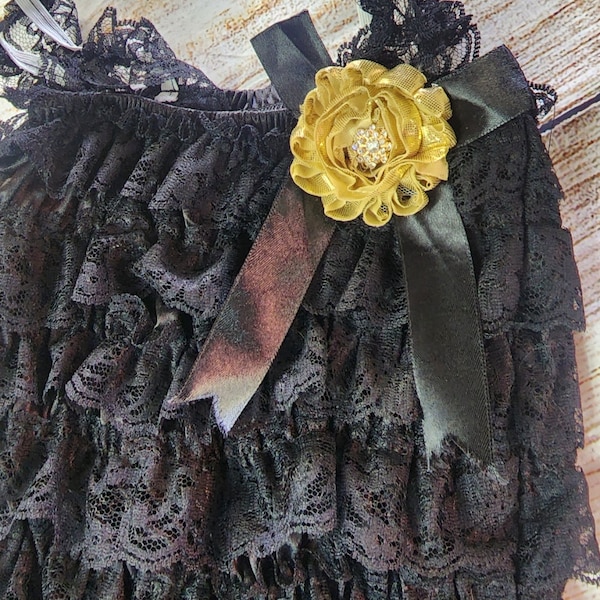 Baby Girl  Lace Bowknot Ruffle, Petti Toddler girl Romper, Black Toddler girl Sling Romper with Headband.