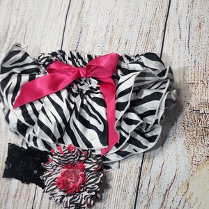 Satin White and Black Animal Print Baby Girl Bloomer, 1st Birthday Outfit, Baby Girl Cover Diaper, Photo Prop Outfit with Headband