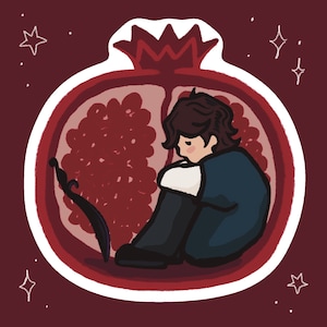 Nico di Angelo inside of Pomegranate Jar sticker from Percy Jackson and the Heroes of Olympus