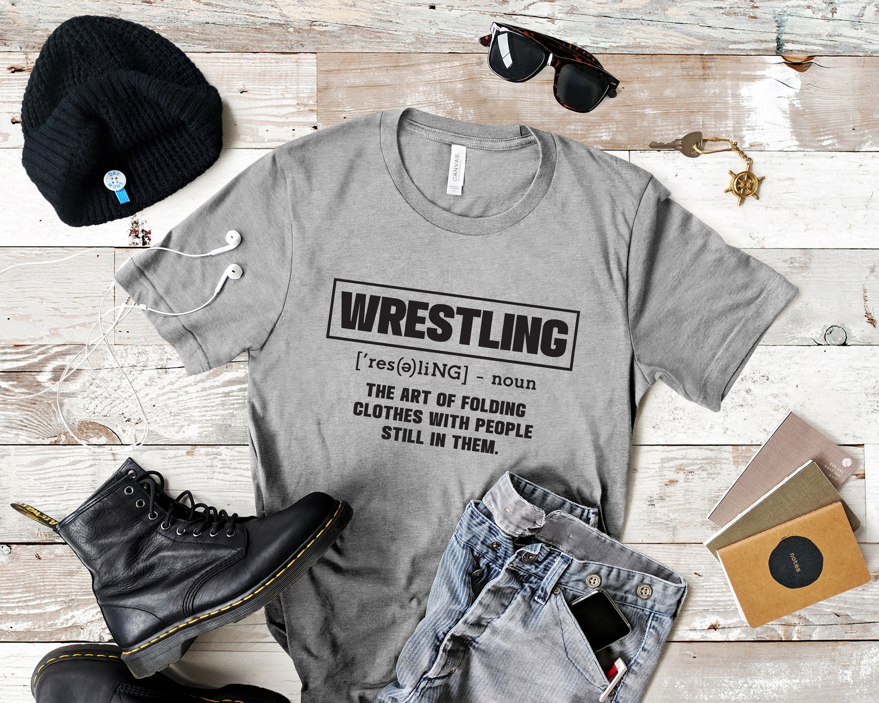 Mens Hug It Out Funny Gym T Shirt Graphic Tees Wrestling Sarcastic Novelty  WWE