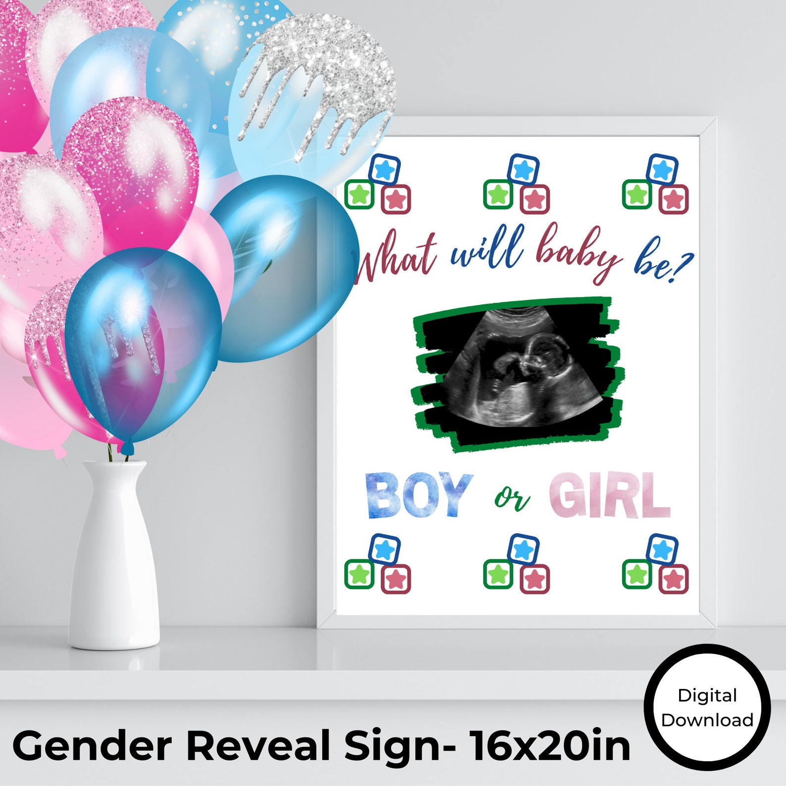 Gender Reveal Sign Template Guess the Gender Printable Girl - Etsy Canada