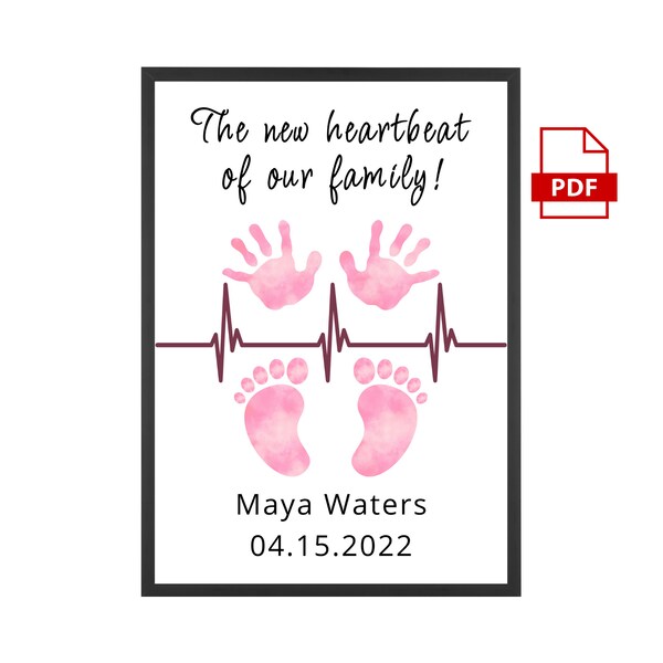 Baby Hand and Footprint Sign Etsy