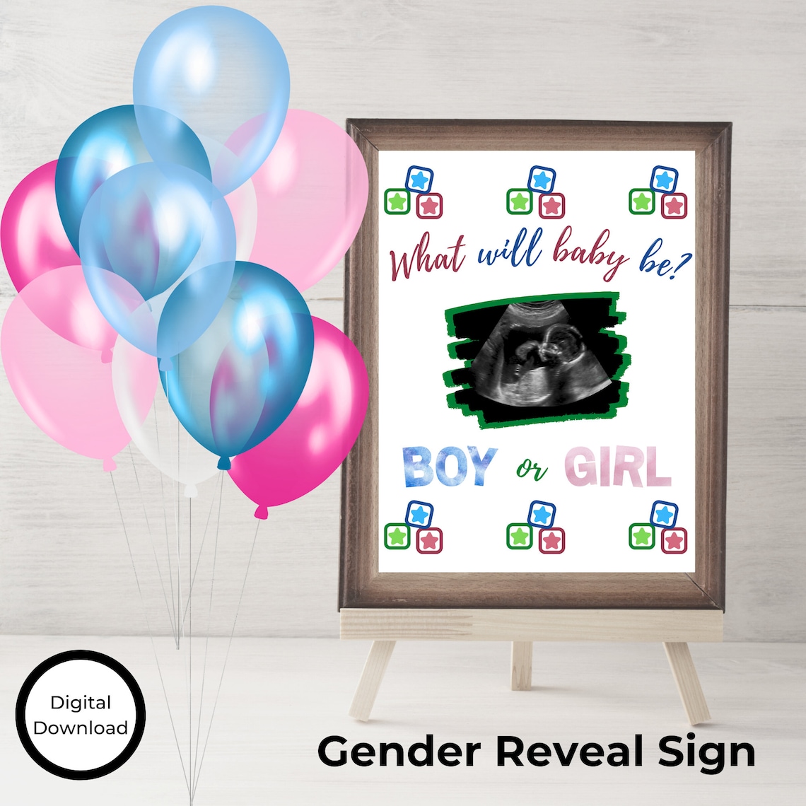 Gender Reveal Sign Template Guess the Gender Printable Girl - Etsy Canada