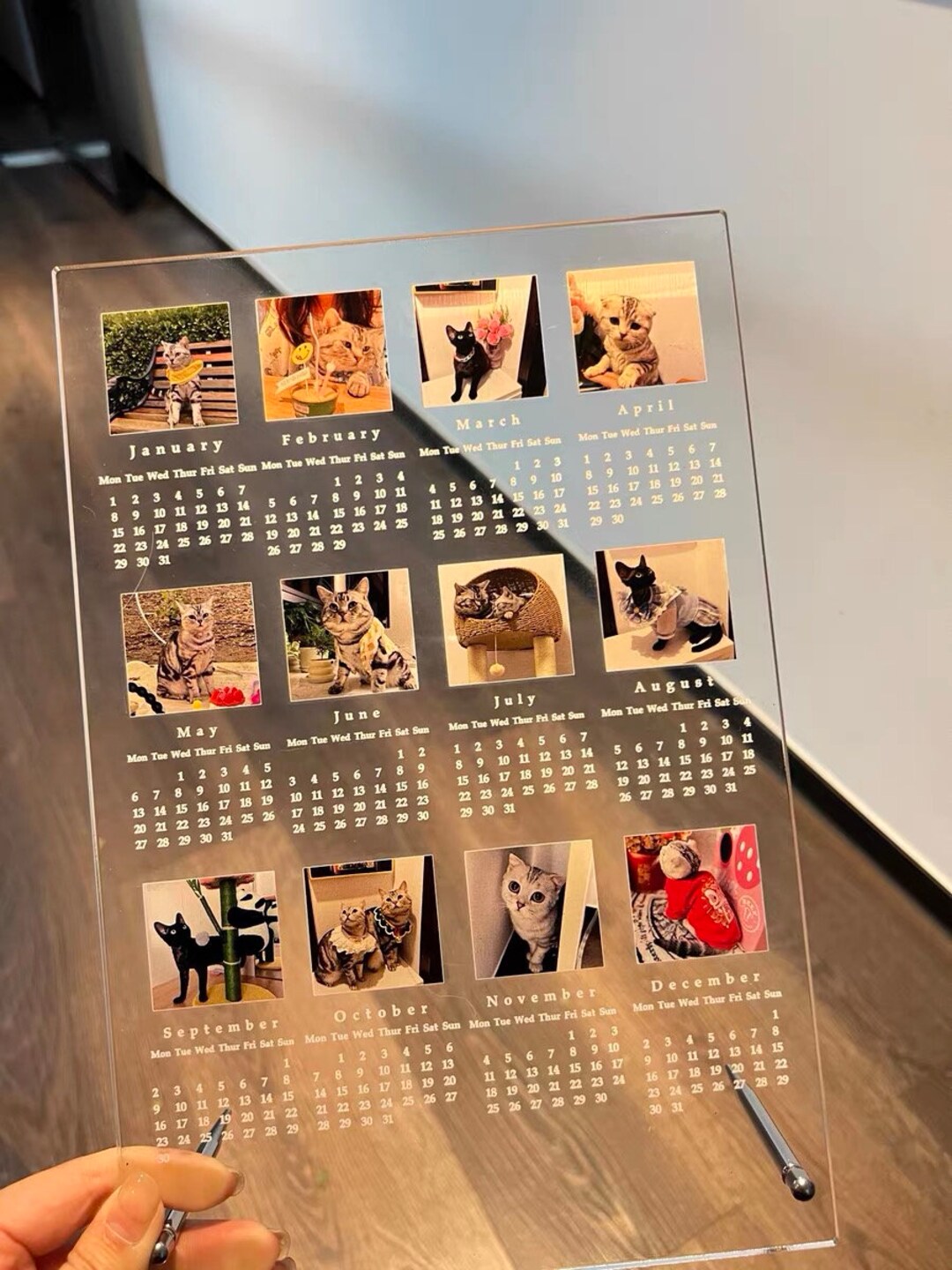 Customized Acrylic 2024/2023 Photo Calendar Christmas Gift Etsy