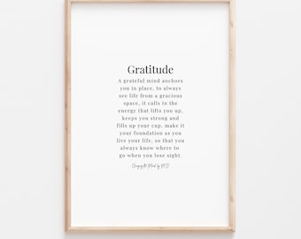 Gratitude Poem Print | Inspirational Wall Art | Mindfulness Quote Printable | Positive Affirmation Decor | Digital Download | Self Care Gift