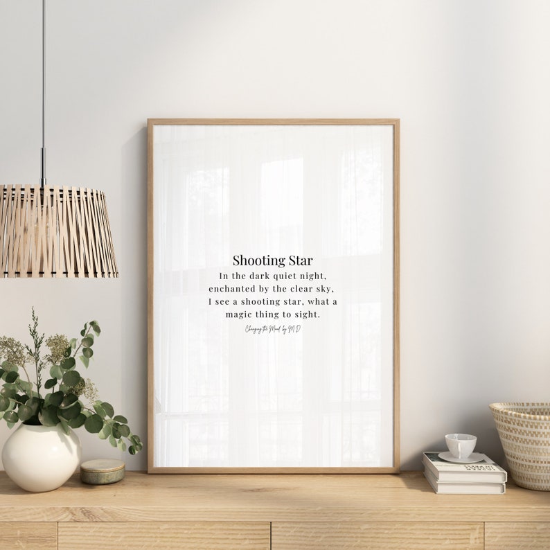 Shooting Star Original Poem Print A4 and A3 Download Etsy
