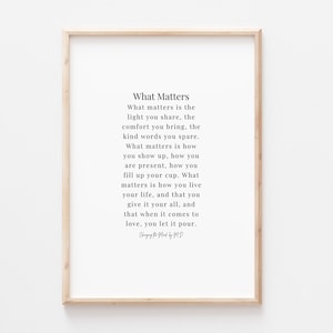 What Matters - original poem print (A4 and A3 download)