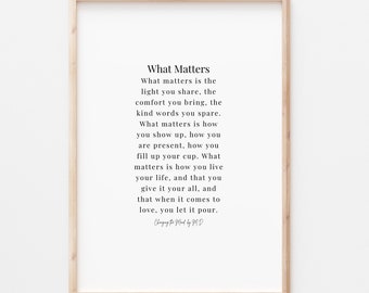 What Matters - original poem print (A4 and A3 download)