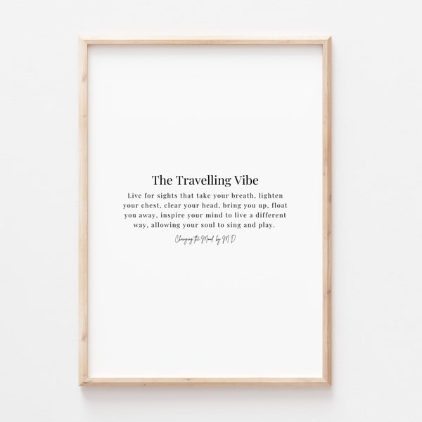 The Travelling Vibe - original poem print - A4 and A3 download