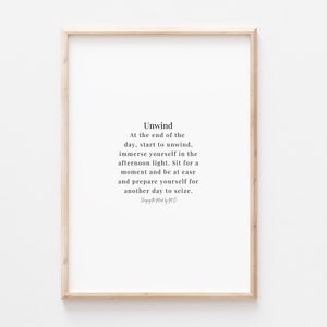 Unwind - original poem print (A4 and A3 download)