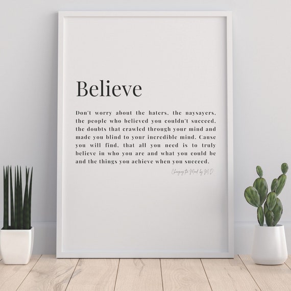 Believe Original Poem Print A4 and A3 Download Etsy Believe Original Poem Print A4 and A3 Download Etsy