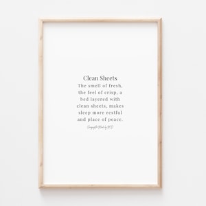 Clean Sheets - original poem print (A4 and A3 download)