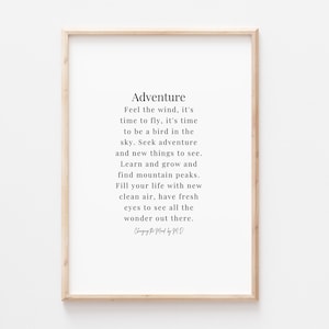 Adventure - original poem print (A4 and A3 download)
