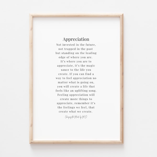 Appreciation - original poem print (A4 and A3 download)