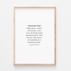 Mountain Peak - original poem print (A4 and A3 download)