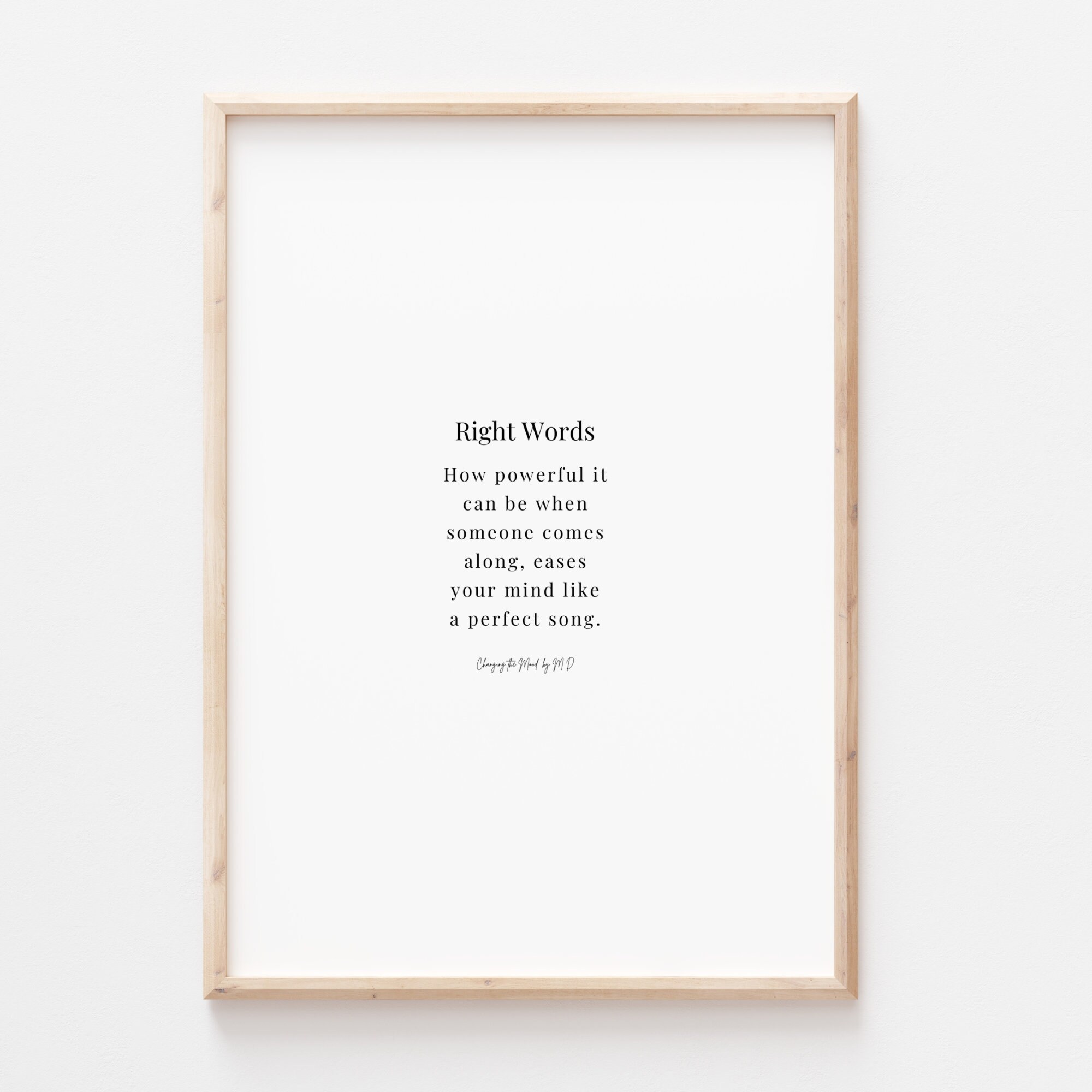 Right Words Original Poem Print A4 and A3 Download - Etsy
