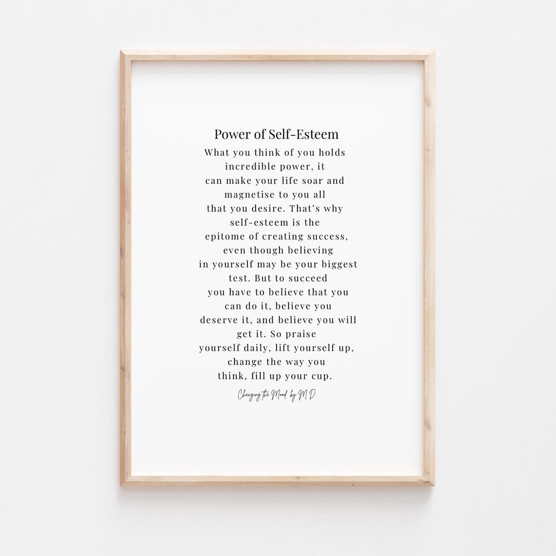 Power of Self Esteem Printable Wall Art | Self Esteem Poem Print ...