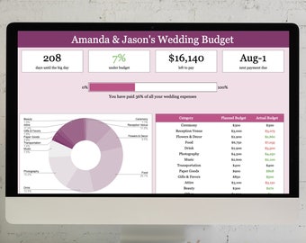 Monitoraggio del budget del matrimonio personalizzabile