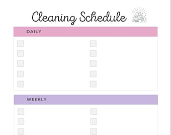 Simple Cleaning Checklist by Room | Easy Cleaning Schedule | Retro ...