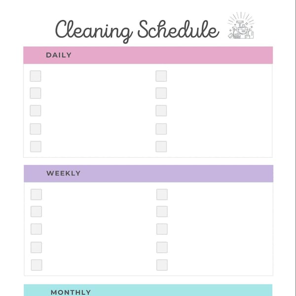 Simple Cleaning Schedule