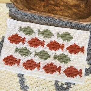 School of Fish Cat Crochet Placemat, Bowl Mat | PDF Crochet Pattern