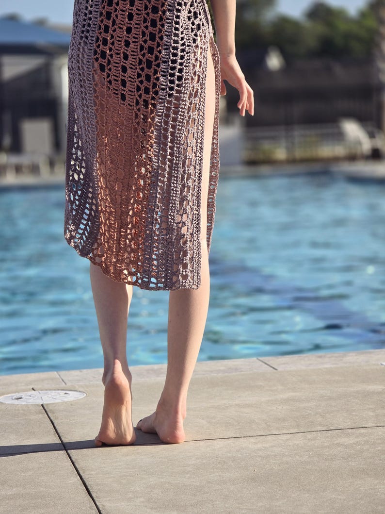 POOLSIDE PDF Crochet Pattern | Crochet Cutout Swim Coverup With Slit - Etsy