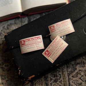 Antique Poison Pharmacy Labels | Set of 3 | Apothecary | Medical | Ephemera | Junk Journal | Mixed Media |