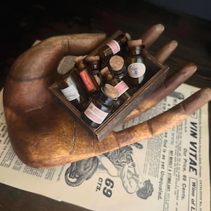 Set of 3 mini apothecary bottles | antique | victorian | oddities | curiosities | wunderkammer | assemblage
