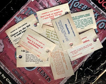 Swami/madame x vintage paper fortunes | fortune teller | ephemera | oddities | junk journal | party favors