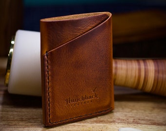 Handmade Minimalist Leather Slim Front Pocket Card Holder - Etsy
