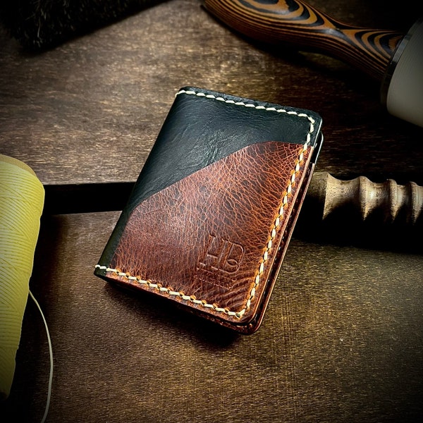 Freddo Wallet, mens wallet, handmade wallet, minimalist wallet, vegetable tanned wallet