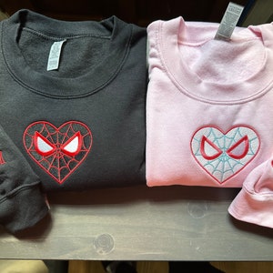 Custom personalized spider web couple embroidered sweater