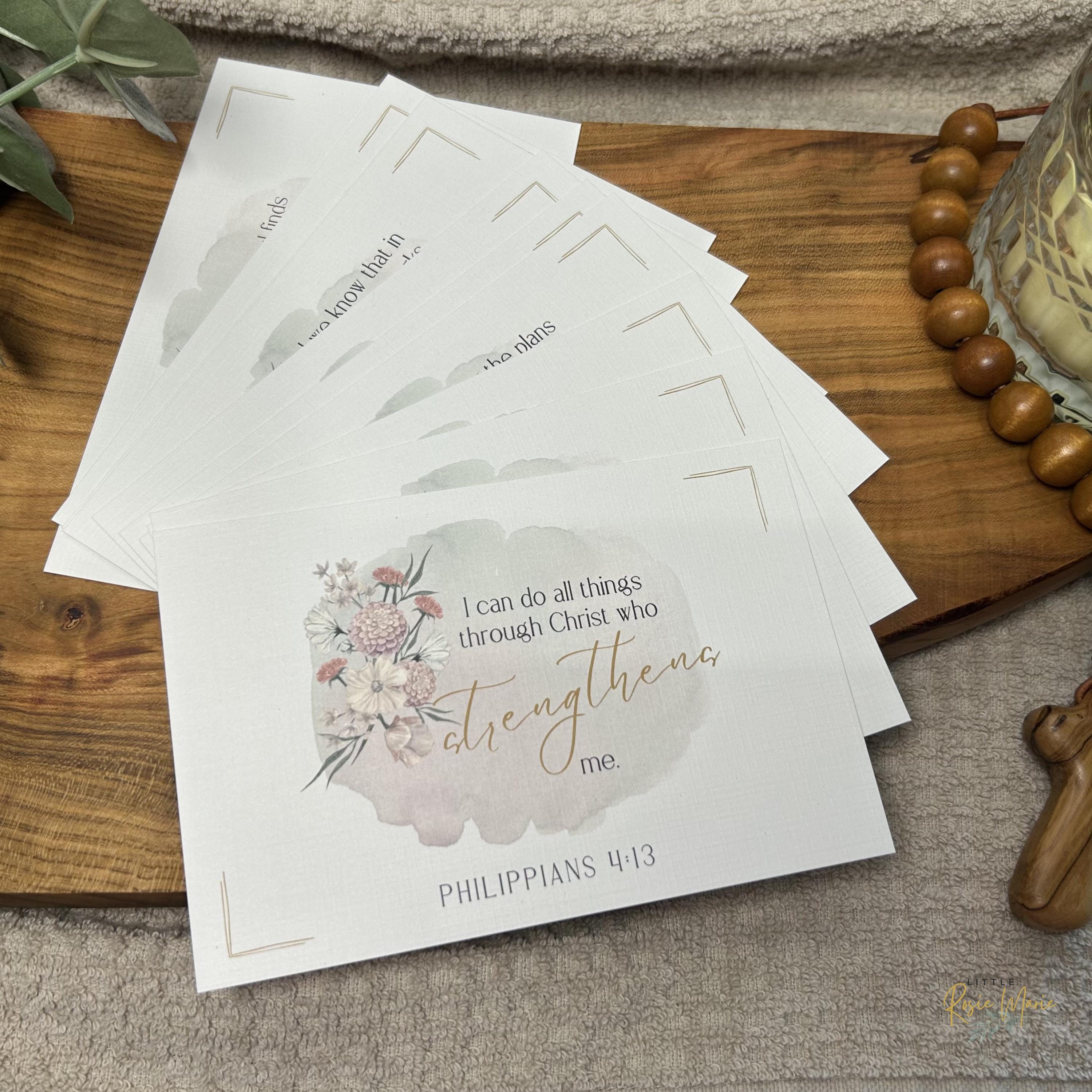 Scripture Card Set Floral Scripture Cards Set | Bible Verse Cards, Christian Gift - Etsy