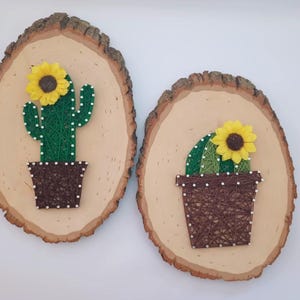 Saguaro Cactus, Barrel Cactus, and/or Aloe String Art Desert Wall Decor. Available as a Cactus String Art Trio or Individual Art