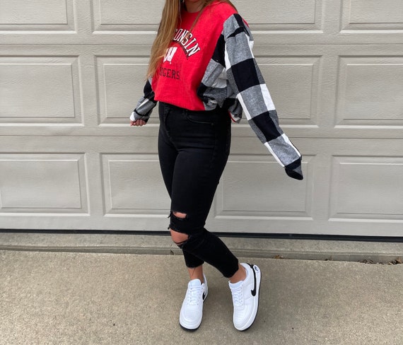 Wisconsin Badger Long Sleeve Flannel | Etsy