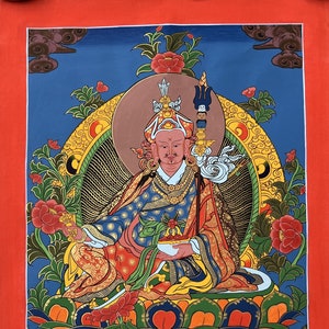 Guru Padmasambhava / Guru Rinpoche  Master Quality Original Hand Painted Tibetan Thangka/ Thanka Painting