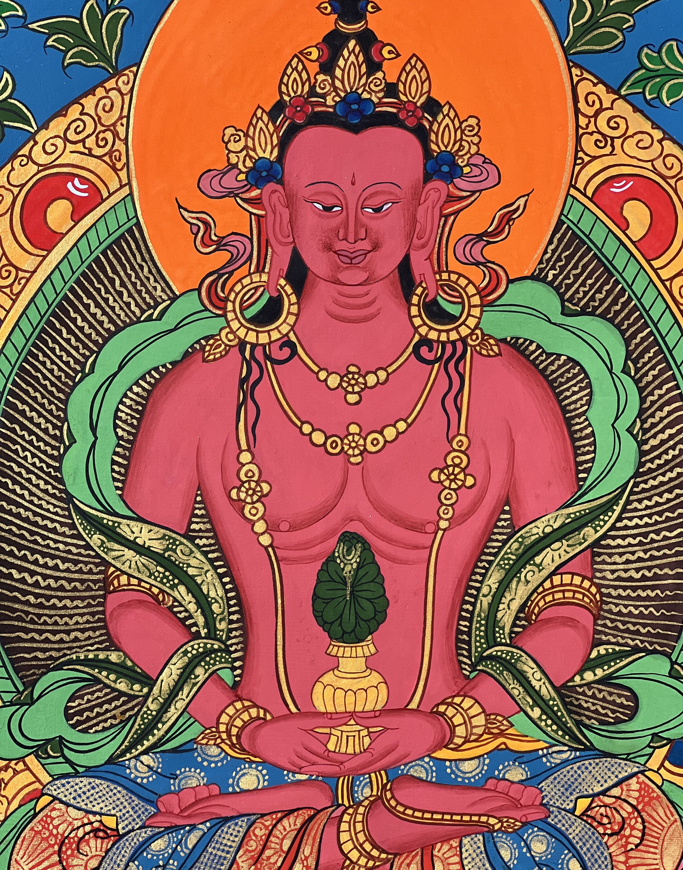 手描きの阿弥陀如来タンカ画 - チベット美術（11 x 15インチ） - Etsy 日本