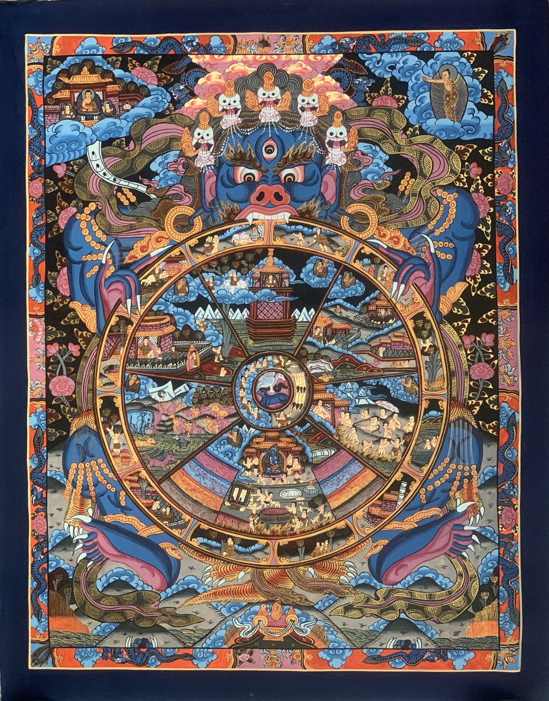 Hand Painted Wheel of Life Buddha Life Bhavacakra/samsaracakra - Etsy