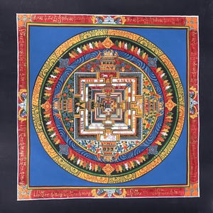 Wheel of Life/ Wheel of Time/ Kalachakra Mandala Hand Painted Original Tibetan Thangka  Meditation Art / Sacred Wall Hanging