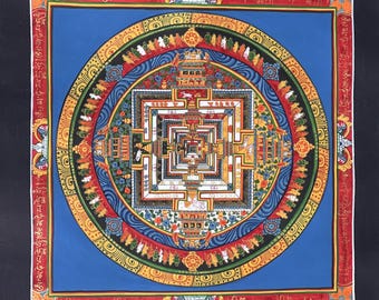 Wheel of Life/ Wheel of Time/ Kalachakra Mandala Hand Painted Original Tibetan Thangka  Meditation Art / Sacred Wall Hanging